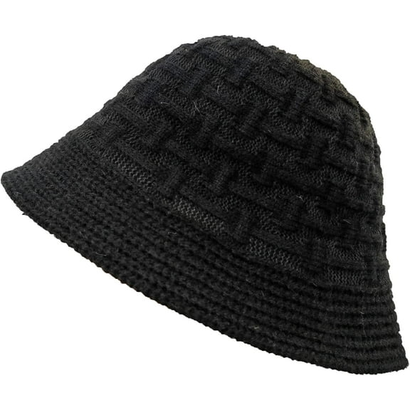 CoCopeaunts Bucket Hat for Men Shade Warm Thick Fisherman Hat Solid Color Crochet Knit Hat Fashionable Versatile Basin Hat