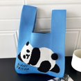 thumbnail image 3 of POINTERTECK Sac Tricoté Panda Polyvalent Sac Fourre-Tout Tricoté avec Design Panda Mignon Portable Lavable Réutilisable Organisateur de Courses, 3 of 5