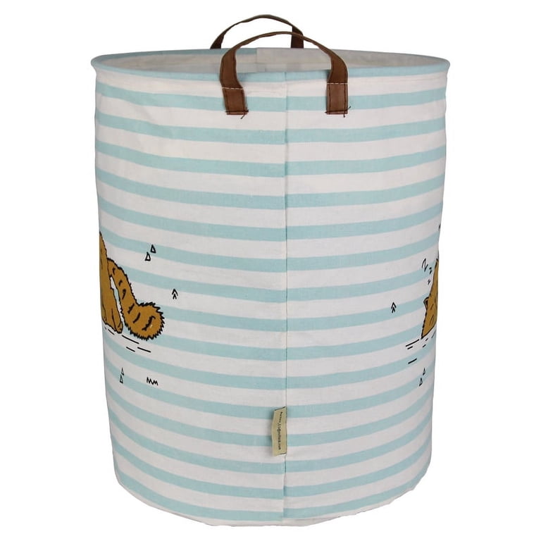 Collapsible Round Storage Basket with Handles photo 2