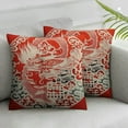 thumbnail image 2 of COMIO  Throw Pillows Cover Red Phoenix Chinese Double Happiness Happy Marriage Dragon Wedding China Pattern Auspicious Cut Bird Cushion Case for Fall Home Decor 2pc, 2 of 6