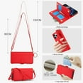thumbnail image 4 of For Iphone 16 Pro Max Crossbody Ring Multifunctional Wallet Leather Phone,iPhone 14 Pro, 4 of 7