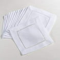 thumbnail image 2 of SARO 6300.W6S Serviette à Cocktail Carrée 6 Po. Ourlet Classique Blanc - Ensemble de 12, 2 of 4