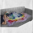 thumbnail image 5 of Groovy Soft Flannel Fleece Blanket, Peace and Love Text in Tie Dye Effect Pattern Energetic Youthful Fun 60s 70s Hippie, Cozy Plush for Indoor and Outdoor Use, 50" x 60", Multicolor, by Ambesonne, 5 of 5