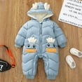 thumbnail image 3 of Usaibhir Unisex Baby Snowsuit Infant Winter Cozy Jumpsuit Cute Deer Hooded Toddler Girls Boys Thicken Soft Outfit 0-12M, 3 of 9