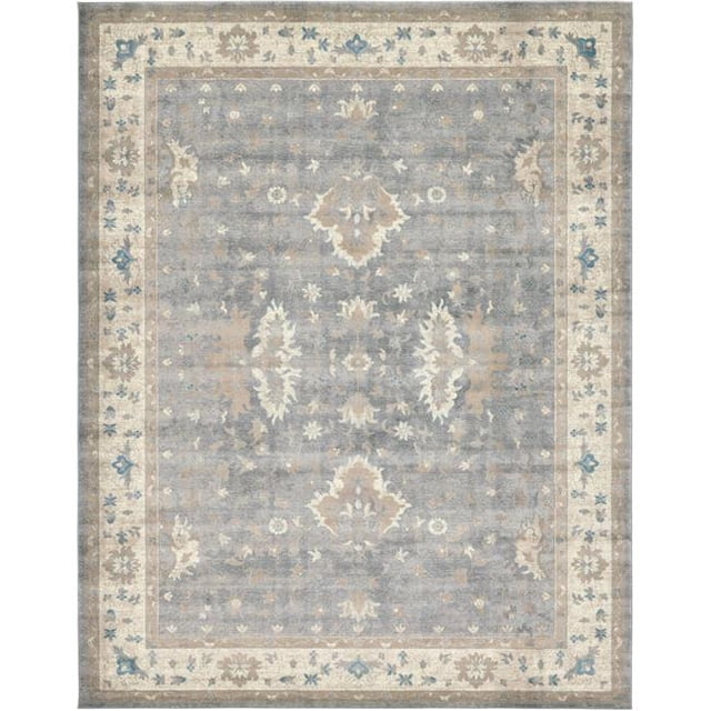 Unique Loom 3129138 10 x 13 ft. Itzling Salzburg Rectangular Rug, Gray
