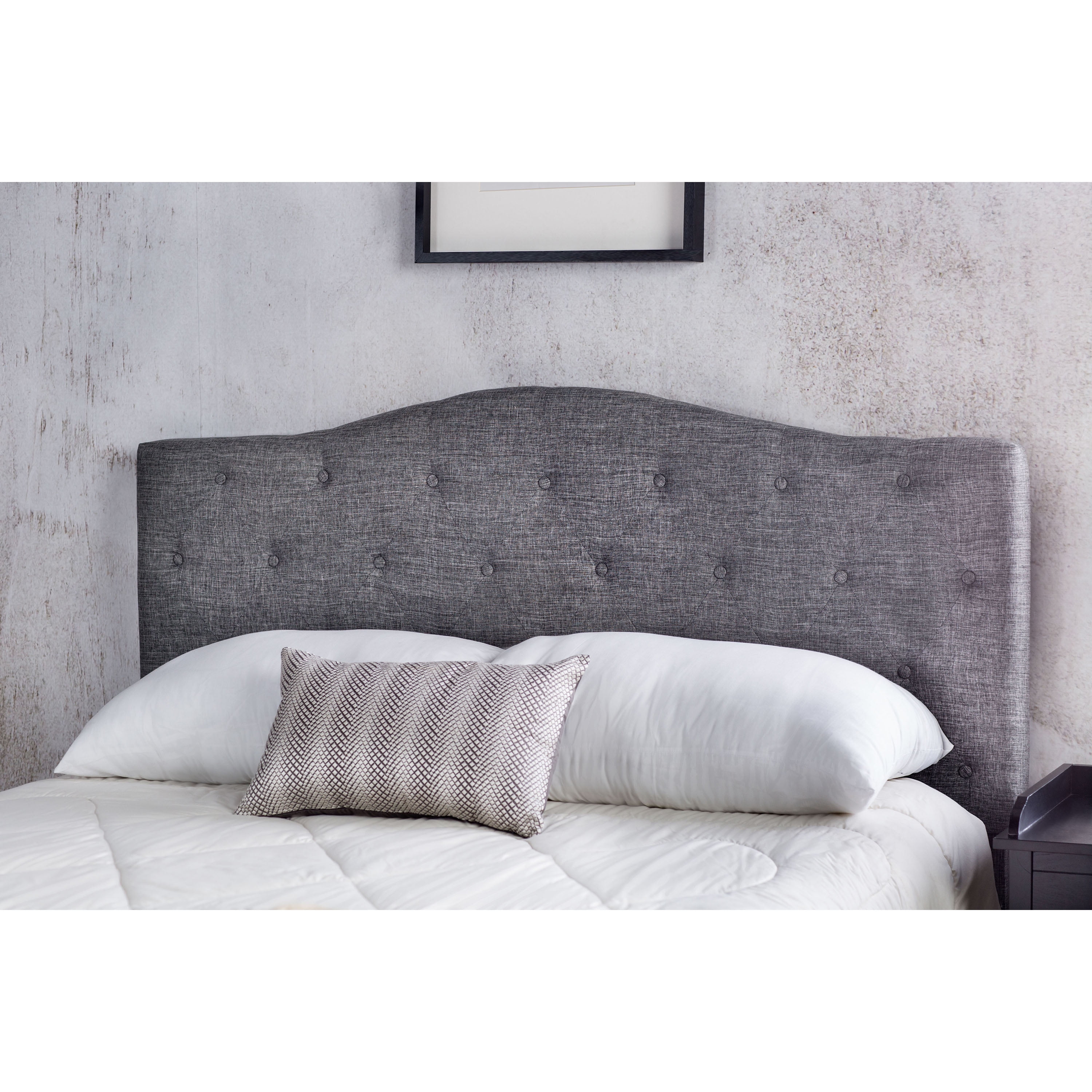 Furniture of America Bancroft Tufted Fabric Headboard, Full/Queen, Gray