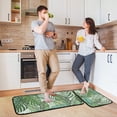 thumbnail image 7 of Tropical Palm Leaves on Green Kitchen Mats Set 2 Piece Non Slip Floor Foam Rugs Cushioned Soft Waterproof Carpet Runner for Dining Room Bathroom Laundry, 7 of 7