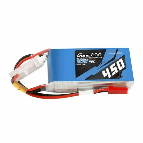 Gens Ace 3S 450mAh 45C 11.1V LiPo Battery w/JST-SYP Plug
