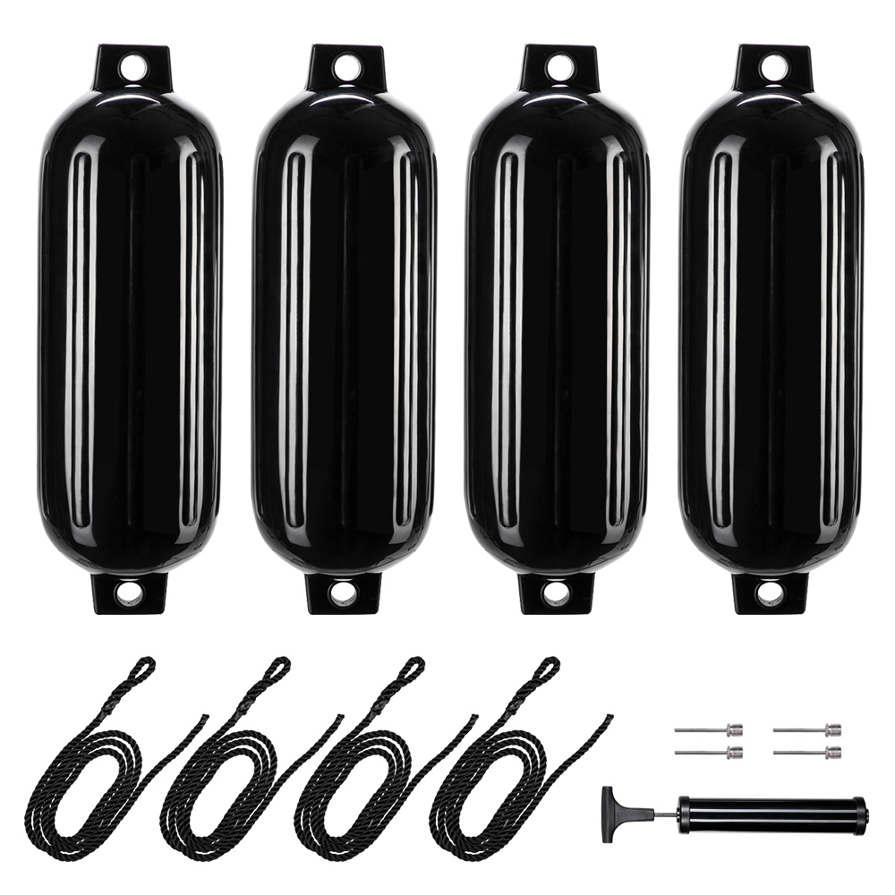 UWRNite Boat Fender 4 Pack Boat Bumpers Fenders with 4 Ropes, Boat