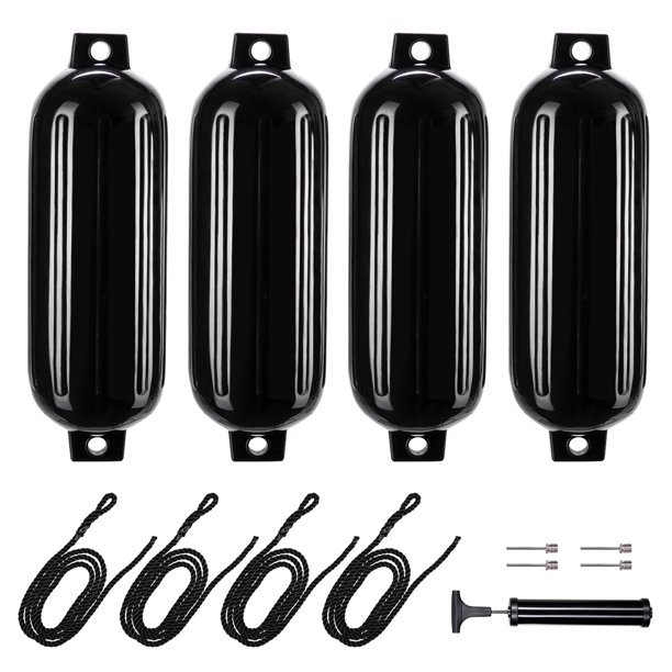UWRNite Boat Fender 4 Pack Boat Bumpers Fenders with 4 Ropes, Boat