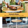 thumbnail image 6 of Elastic Fitted Round Tablecloth, Orange Gray White Waterproof Stretch Table Cover for 36"-44" Tables, Farmhouse Abstract Ombre Texture Washable Outdoor Tablecloths for Patio, Picnic, Camping, 6 of 9
