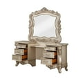thumbnail image 2 of ACME Gorsedd 6-Drawer Wooden Vanity Desk and Mirror in Golden Ivory, 2 of 6