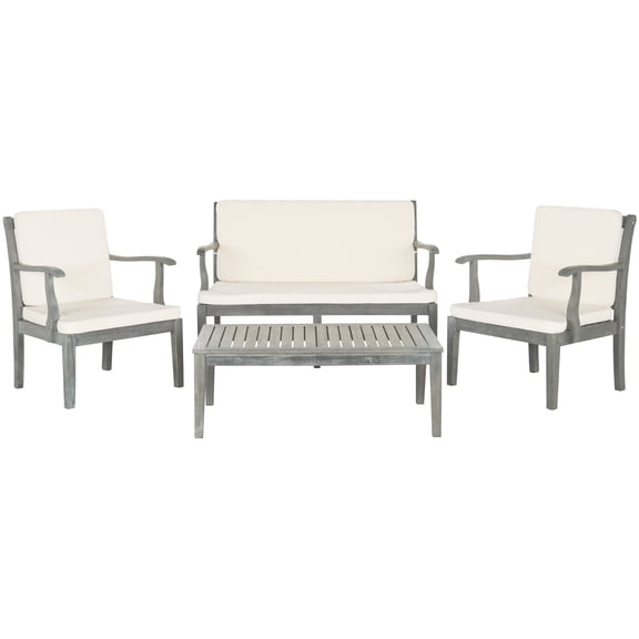 Safavieh Bradbury Outdoor Modern 4 Piece Living Set with Cushion