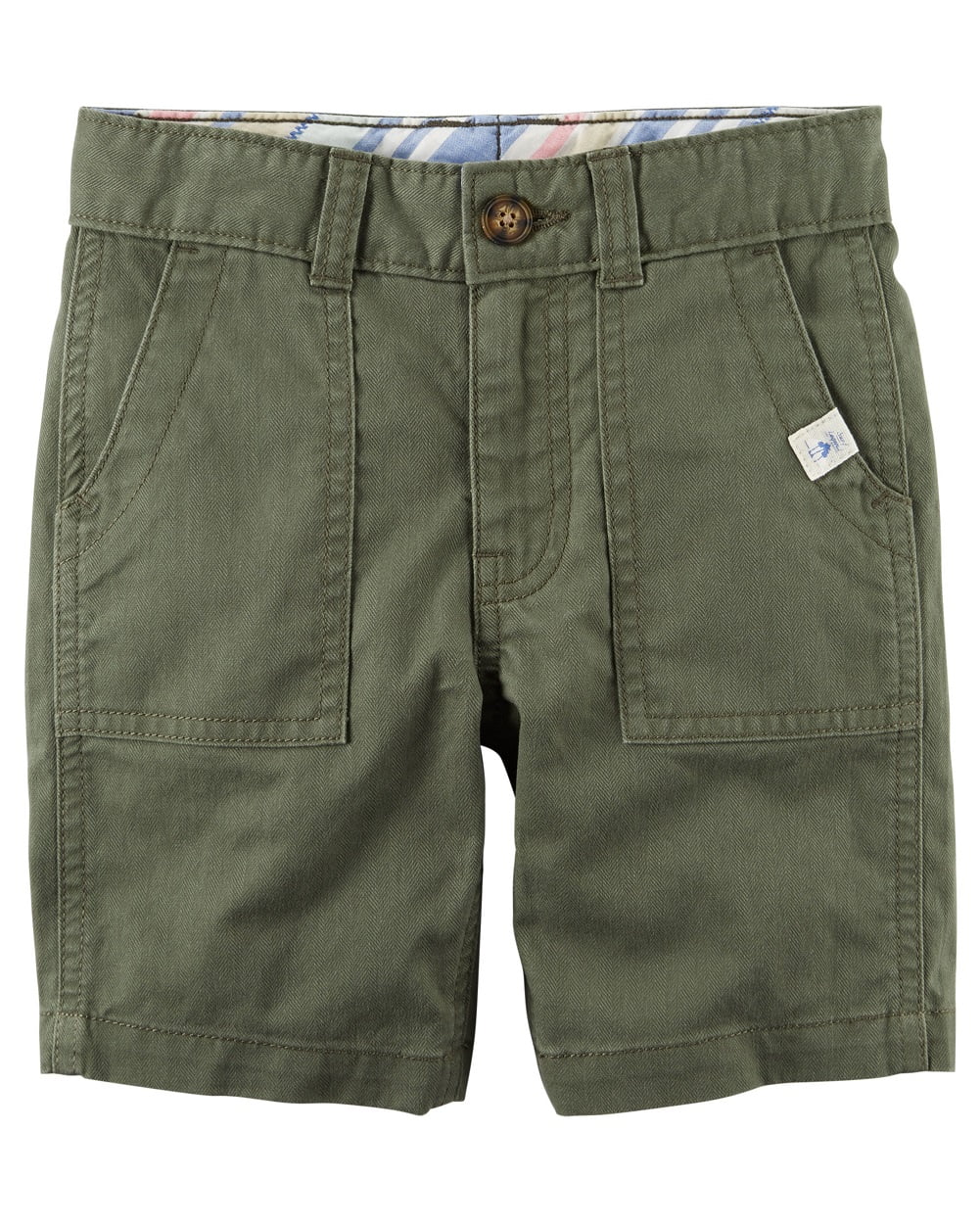 Carters Baby Girls Pull-on Stripe Shorts with Blue Bow-3 Months
