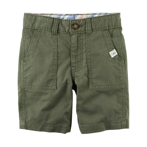 Carter's Carter's Little Boys' Herringbone Shorts, Olive, 3Toddler