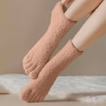 thumbnail image 4 of hotojiny Fluffy Fuzzy Socks for Women Winter Warm Soft Comfort Boot Socks Cute Cozy Five Finger Plush Crew Socks, 4 of 7