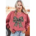 thumbnail image 6 of Trendy Women's Graphic Sweatshirt with Bow Pattern and Checkered Details - [ZhiHiMeRi] | (US 12-14)L, 6 of 6
