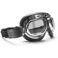 thumbnail image 1 of Gafas de moto estilo aviador Dinheiro Vintage - Lentes antivaho - Estilo años 60 - Acero cromado (negro - Lentes ligeramente ahumadas), 1 of 5