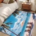 thumbnail image 5 of Summer Beach Coastal Large Area Rugs for Bedroom Living Room, Soft Non Slip Carpet Bedside Rug, Blue Sea Ocean Landscape Hawaii Rectangular Floor Cover Kitchen Accent Rug 3'x5' for Dining Room/Office, 5 of 9