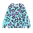 thumbnail image 5 of SGFCWSX Oversized Sweatshirt for Girls Crew Neck Heart Print Pullover Top Toddler Fleece Sweatshirts Multicolor Size 2-3T, 5 of 5