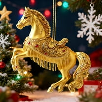 Single Christmas Animal Print Acrylic Ornament - Festive Hanging Decoration, Scratch-Resistant Acrylic, Perfect for Christmas Tree, Holiday Parties, Family Gatherings & Office Decor, 3.15in, K