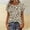 *Khaki, variant on ClodeEU Women's Summer Print Short Sleeve Crewneck T-Shirt with Button ,Casual Loose Top Khaki,Womens Plus S