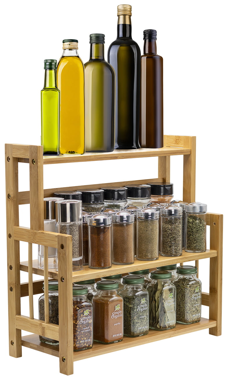 Buy Wholesale China 3 Tier Bamboo Countertop 20 Spice Jar Rack Cabinet  Free-standing Bamboo Wall Kitchen Organizer & Spice Rack at USD 4.5