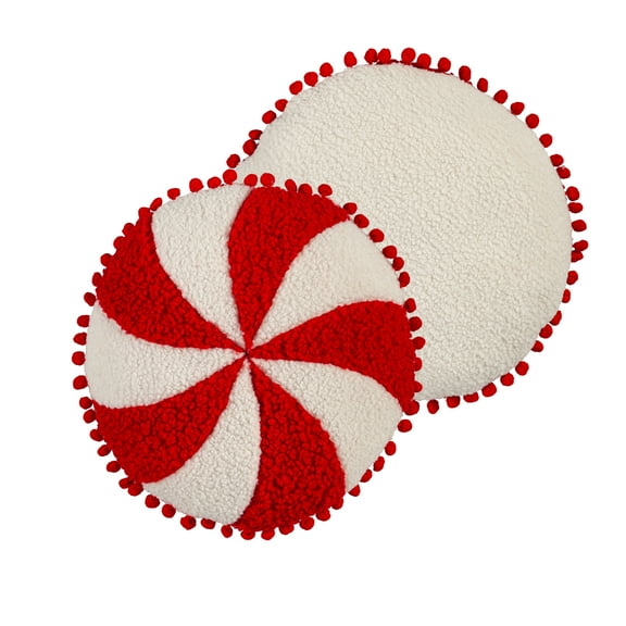 15" x 15" Peppermint Shaped Pillow