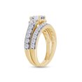 thumbnail image 5 of AFFY 3.50CT Round Cubic Zirconia Wedding Bridal Ring Set for Women 14K Yellow Gold over Silver- 7.5, 5 of 8