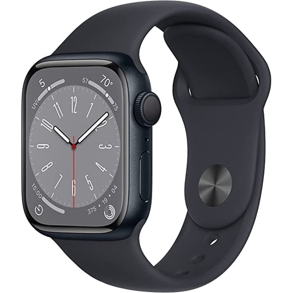 Pre-Owned Apple Watch Series 8 GPS 41mm Midnight Aluminum Case with Midnight Sport Band, 18 Hours Battery Life, 1 Each