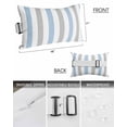 thumbnail image 3 of Pack of 2 Outdoor Lumbar Pillow Covers 11x16 Inch, Light Blue Grey Stripe Waterproof Throw Pillow Covers Set, Modern Farmhouse Vertical Striped Decorative Cushion Cases for Patio Porch Car, 3 of 7
