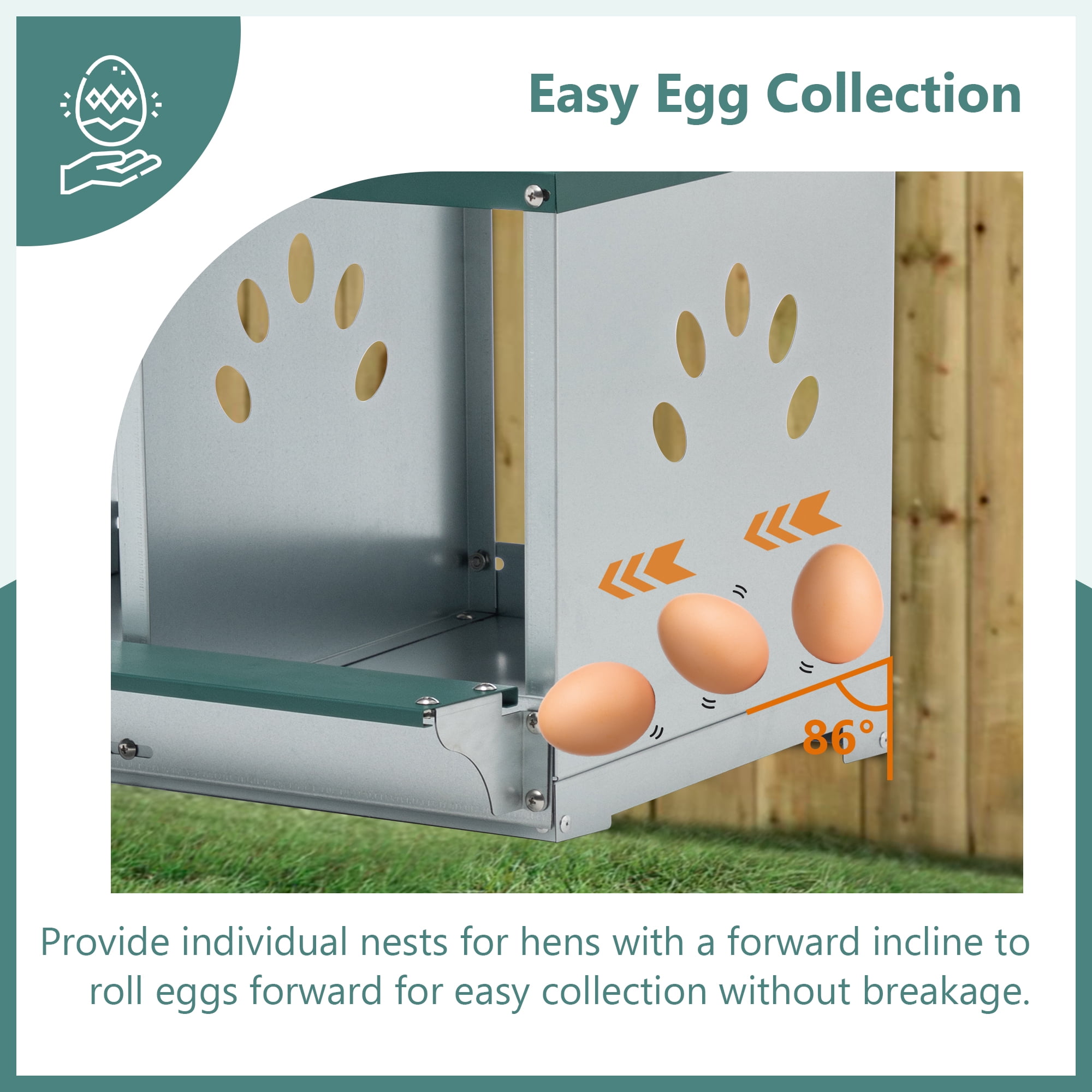 Metal Nesting Boxes for Chicken, 3 Compartment Nesting Box, Galvanized steel Nesting Boxes for Hens