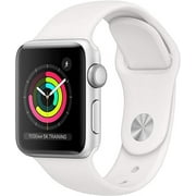 Restored Apple Watch Series 3 (GPS, 38mm) - Silver Case - White Sport Band (Refurbished)