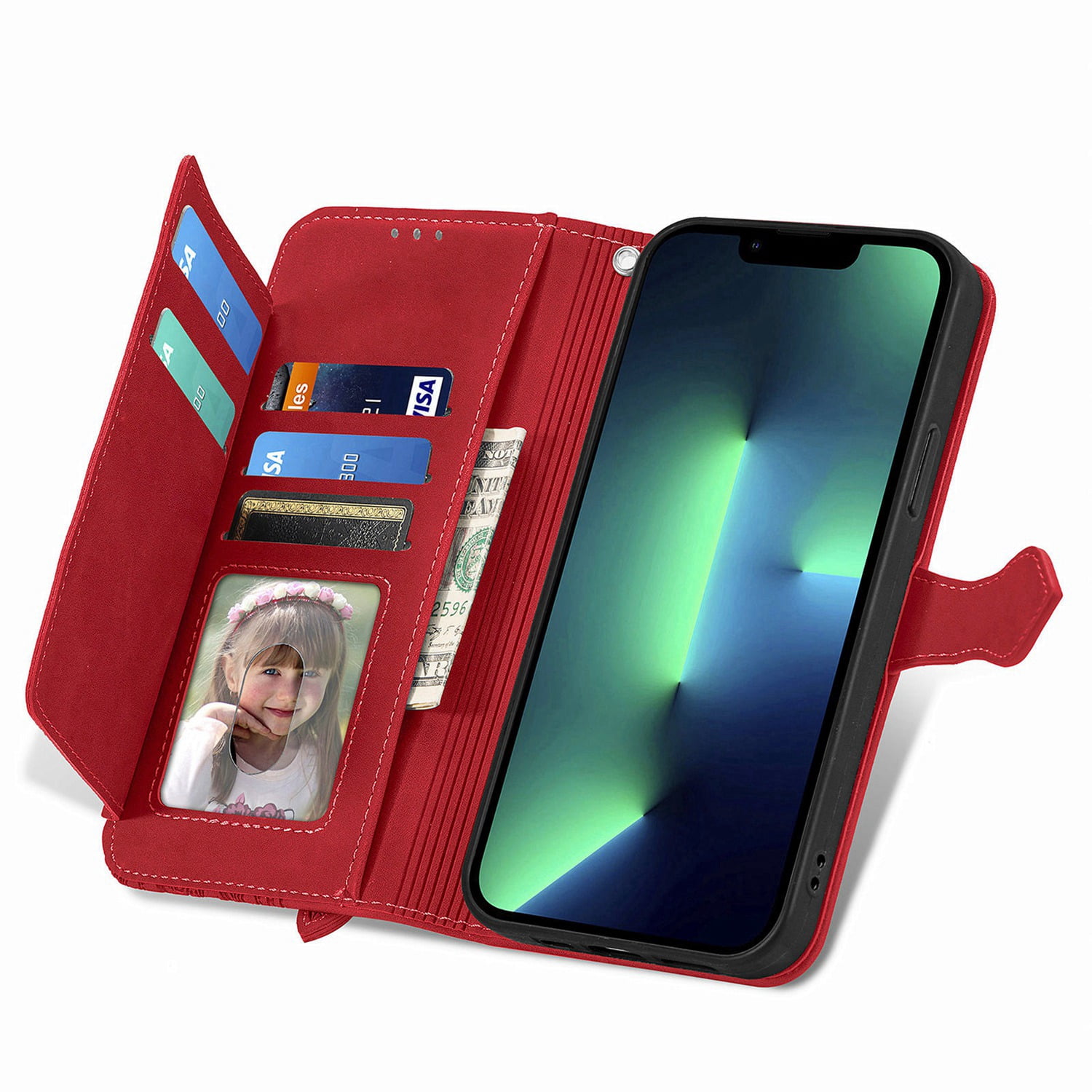 ETFAST Wallet Multi Card Slot Flip Zipper Leather Case For Realme 12 Plus 11 Pro Plus 11X 10 Pro Plus Realme 9i 9 Pro Plus 8i 8Pro Phone case