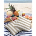 thumbnail image 4 of Minimalist Khaki and White Stripes Outdoor Pillow Covers Waterproof Throw Pillow Cover 20x20in Set of 2,Square Decorative Pillowcases Cushion Case for Patio Sofa Couch,Modern Geometric Lines Art, 4 of 7