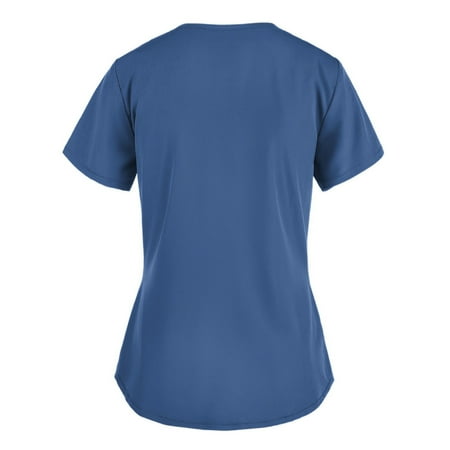 

LWZWM Nurse Life Sweatshirt for Women Funny Letter Print Graphic Tops V Neck Tee Short Sleeve Scrubs Nurse s Day Blouse Pocket T Shirt Blue L