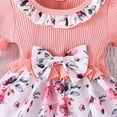 thumbnail image 4 of HCNTES Children Little Kids Baby Summer Floral Dress Puff Sleeve Casual Sundress for Toddler Girls 1-5T 8-12T(12-18 Months,L04-Pink), 4 of 5