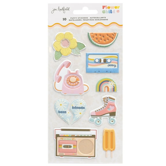 Jen Hadfield Flower Child Puffy Stickers 11/Pkg