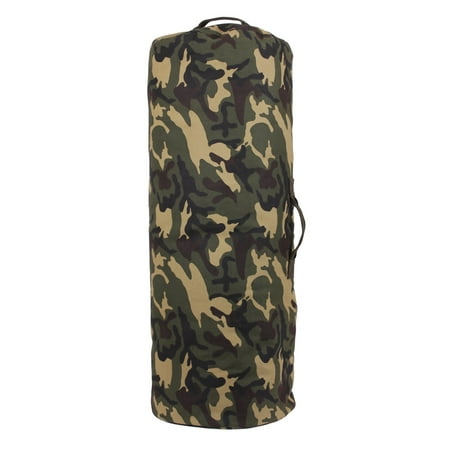 Rothco Woodland Camo Side Zipper Canvas Duffle Bag - Jumbo 25" x 42