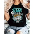 thumbnail image 1 of 1 Pce T-Shirt Vintage pour Femmes, Imprimé Géométrique Argenté, Col Rond, Tissu Tricoté Polyester, Longueur Régulière, Haut d'Été Décontracté, 1 of 6