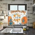 thumbnail image 4 of Yayeee Kitchen Curtains Tier Pair Light Filtering 27"x24" Rod Pocket Short Cafe Window Panel, Big Pumpkins, 4 of 7
