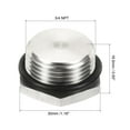 thumbnail image 2 of Uxcell 3/4 NPT Male Plug Stainless Steel Thread Hex Head Socket Pipe Fitting with Sealing Rubber Ring, 2 of 5