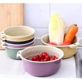 thumbnail image 5 of 2 in 1 Kitchen Colander Set with Bowl Strainer, Double-Layer Plastic Fruits Vegetable Washing Basket, BPA Free Plastic Fruits and Vegetable Washing Basket, Drain Bowls for Cleaning Washing Mixing, 5 of 7