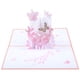 thumbnail image 3 of Toystoory 3D cumpleaños Pop Up flor saludo tarjeta de papel en blanco sobre aniversario Acción de Gracias Navidad vacaciones regalo mujeres artesanía Kits de decoración para fiestas Rosado Toystoory HA010337-01, 3 of 6