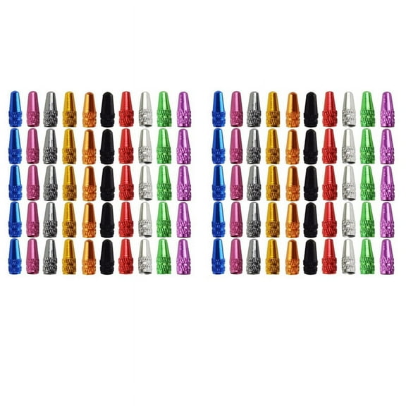 100PCS Bicycle Presta Valve Cap Aluminum Presta Cycling Valve Cap Bicycle Bike Tire Caps French Style Cap Dust Covers