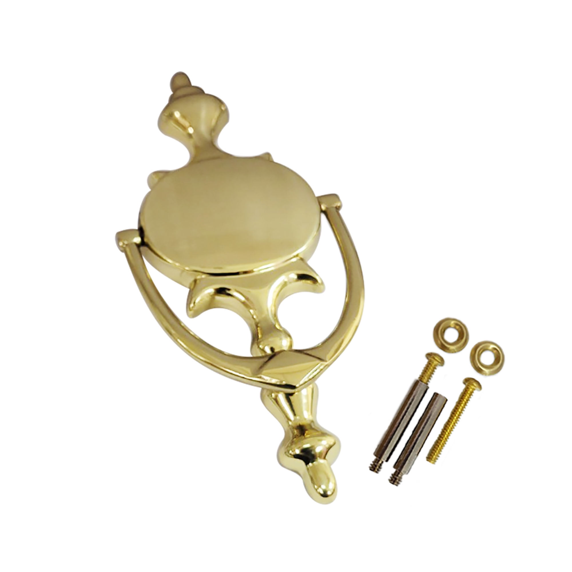 QCAA Solid Brass Door Knocker, 73/4", Polished Brass, 1 Pack, Made in