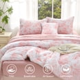 thumbnail image 4 of OKKEEY Pink Rose Floral Full Comforter Set, 6-Piece Bed in a Bag with Flowers Print, Soft Microfiber All-Season Bedding with Comforter, Flat Sheet, Fitted Sheet, 4 of 10