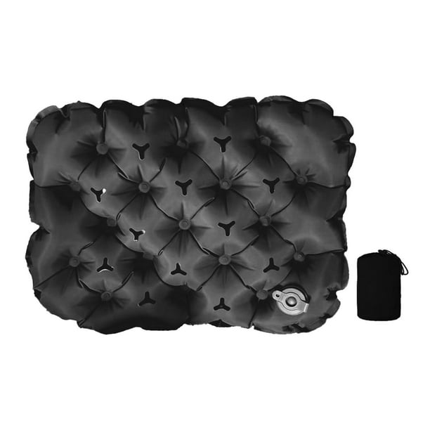 Cojín inflable para silla de oficina, suave y plegable, ideal para sentarse en el estadio. negro