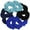 Black Blue, variant on Motique Accessories 9 Pack Scrunchies Hair Ties (Black)