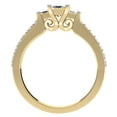 thumbnail image 4 of Dazzlingrock Collection 0.85 Carat (ctw) 14K Princess & Round Cut Diamond Bridal 3 Stone Engagement Ring, Yellow Gold, Size 7.5, 4 of 4